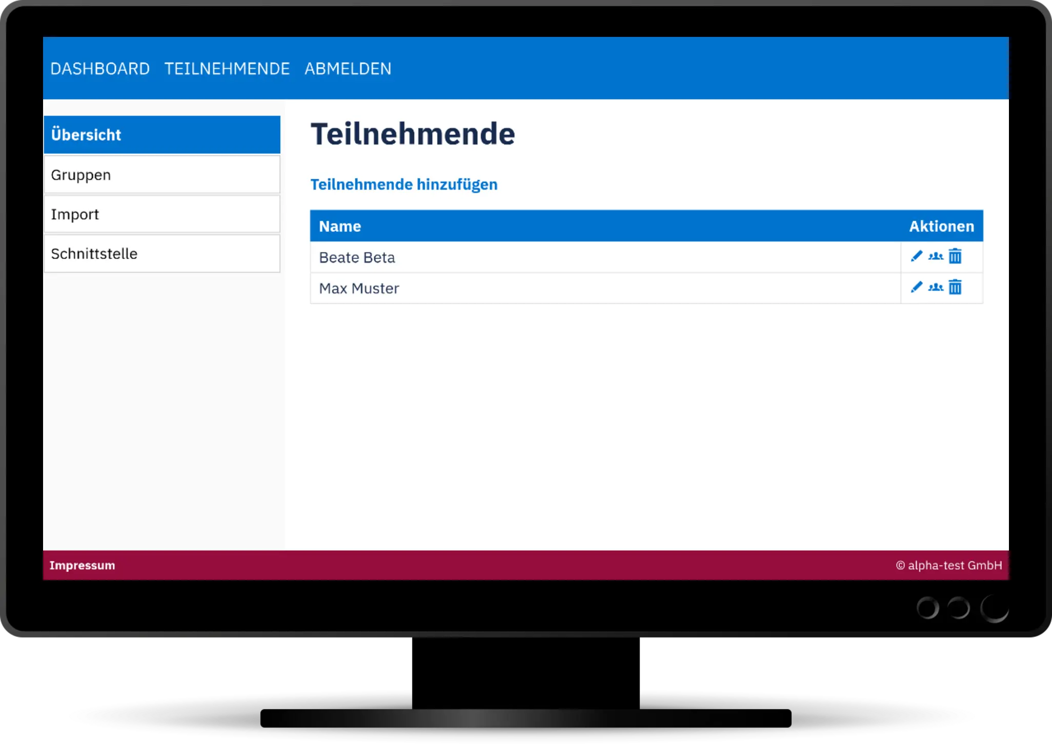 ExamAT-Verwaltung für Teilnehmende